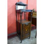 A late Victorian inlaid rosewood purdonium/side cabinet