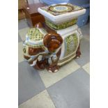 A Chinese porcelain elephant garden seat