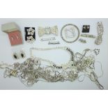 Diamante and paste set jewellery