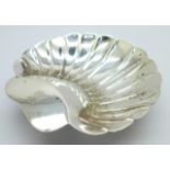 A Mexican silver shell shaped dish