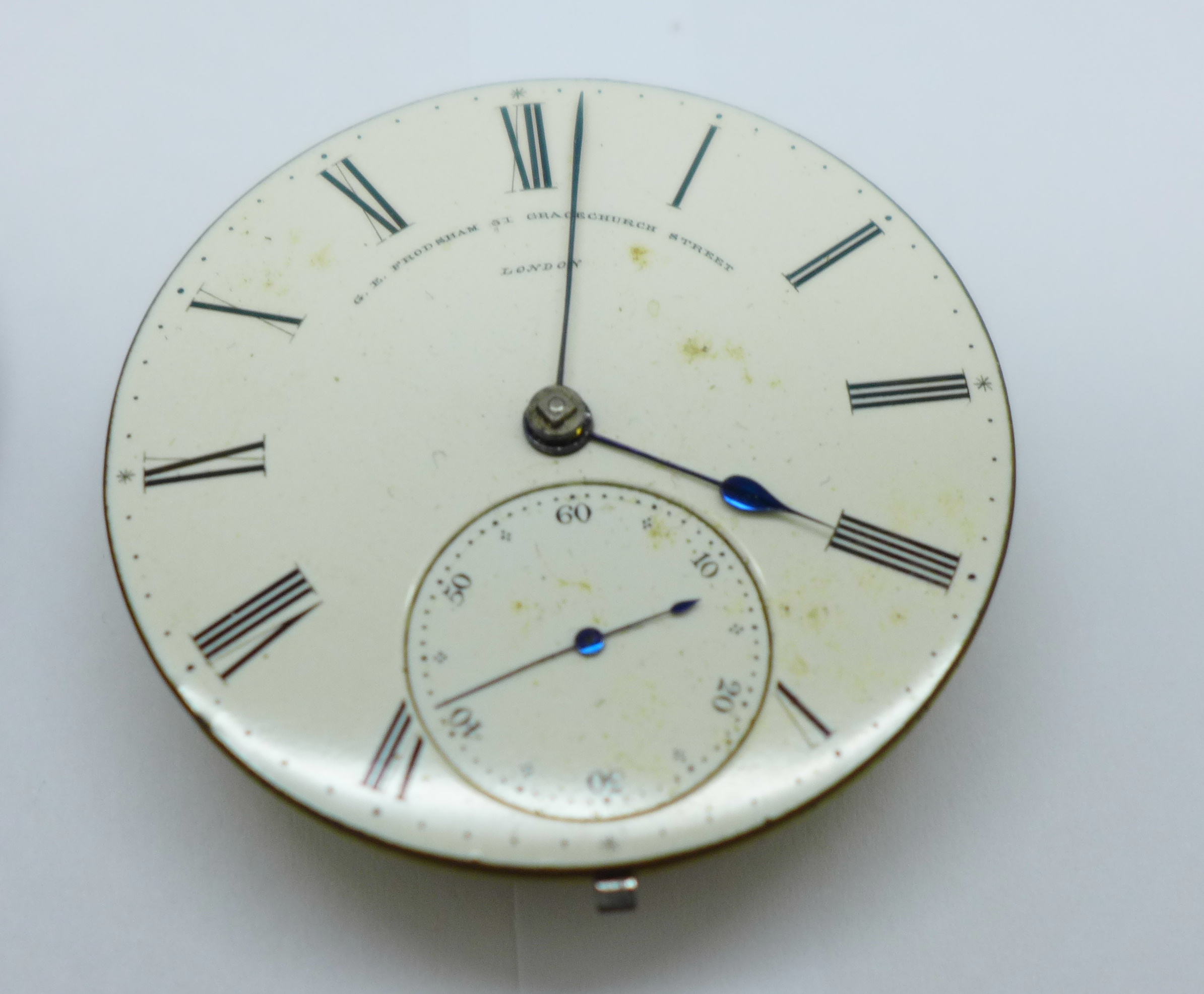 A silver cased pocket watch, one other pocket watch and two movements including one marked Frodsham - Image 3 of 4