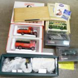 Corgi model vehicles; Eddie Stobart AEC Truck and Trailer, Liverpool Regent Bus, a limited edition