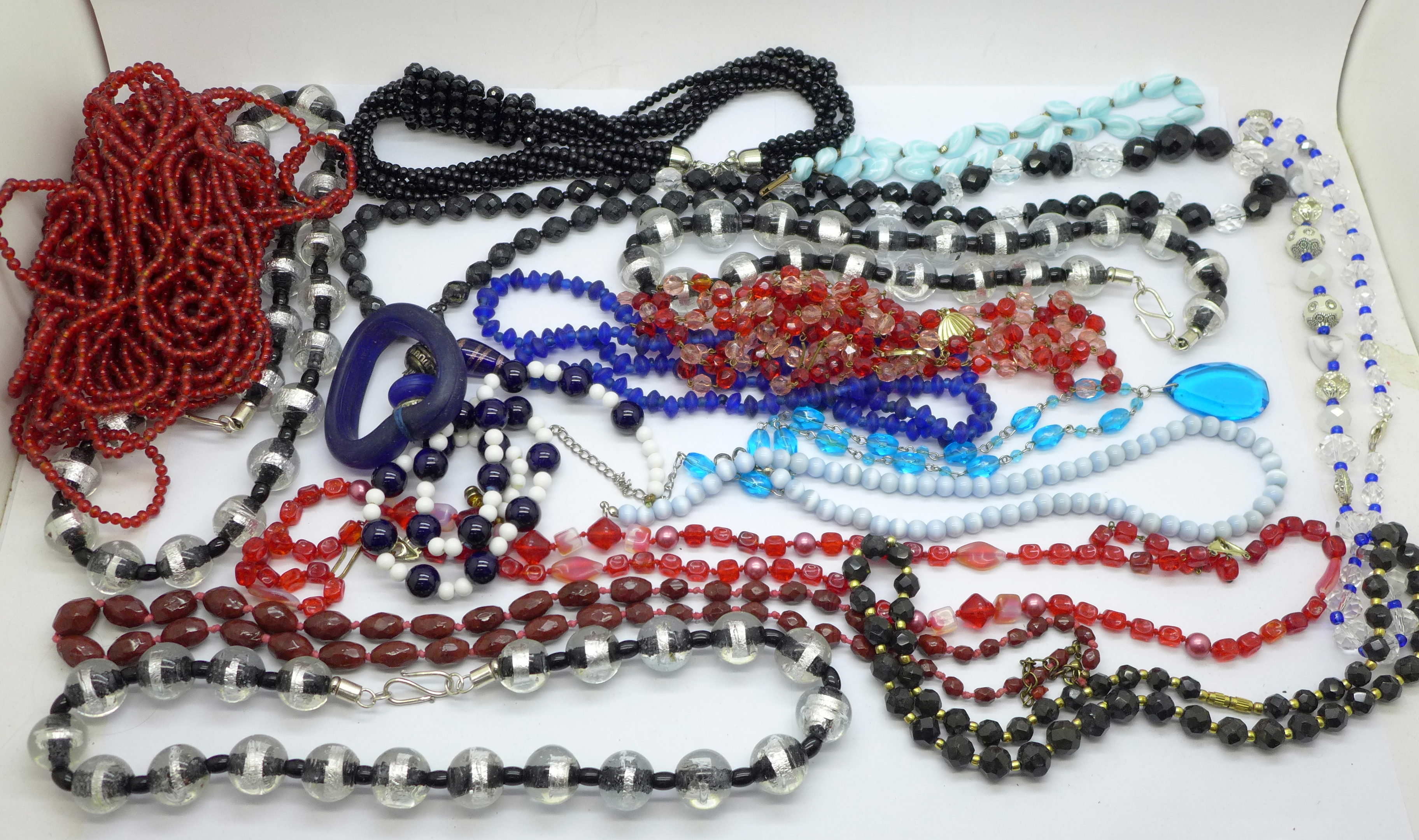 Glass bead necklaces and bracelets