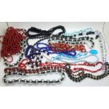 Glass bead necklaces and bracelets