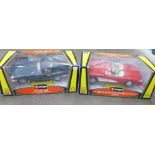 Classic Cars; Burago E-type Jaguar and Chevrolet Corvette, both boxed (2)