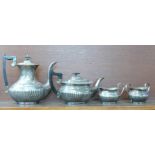 A four piece plated Viners tea service