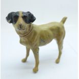 A cold painted dog figure, a/f