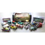 A collection of die-cast vehicles including Lesney, Dinky, two limited edition die-cast buses, a