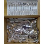 A collection of Oneida community plate cutlery and a set of Country Rose silver plated pastry