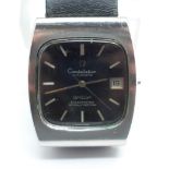 An Omega Constellation automatic wristwatch, lacking button