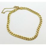 A 9ct gold bracelet, 4.5g, (with working fastener but requires repair)