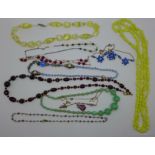 A collection of vintage necklaces and necklets