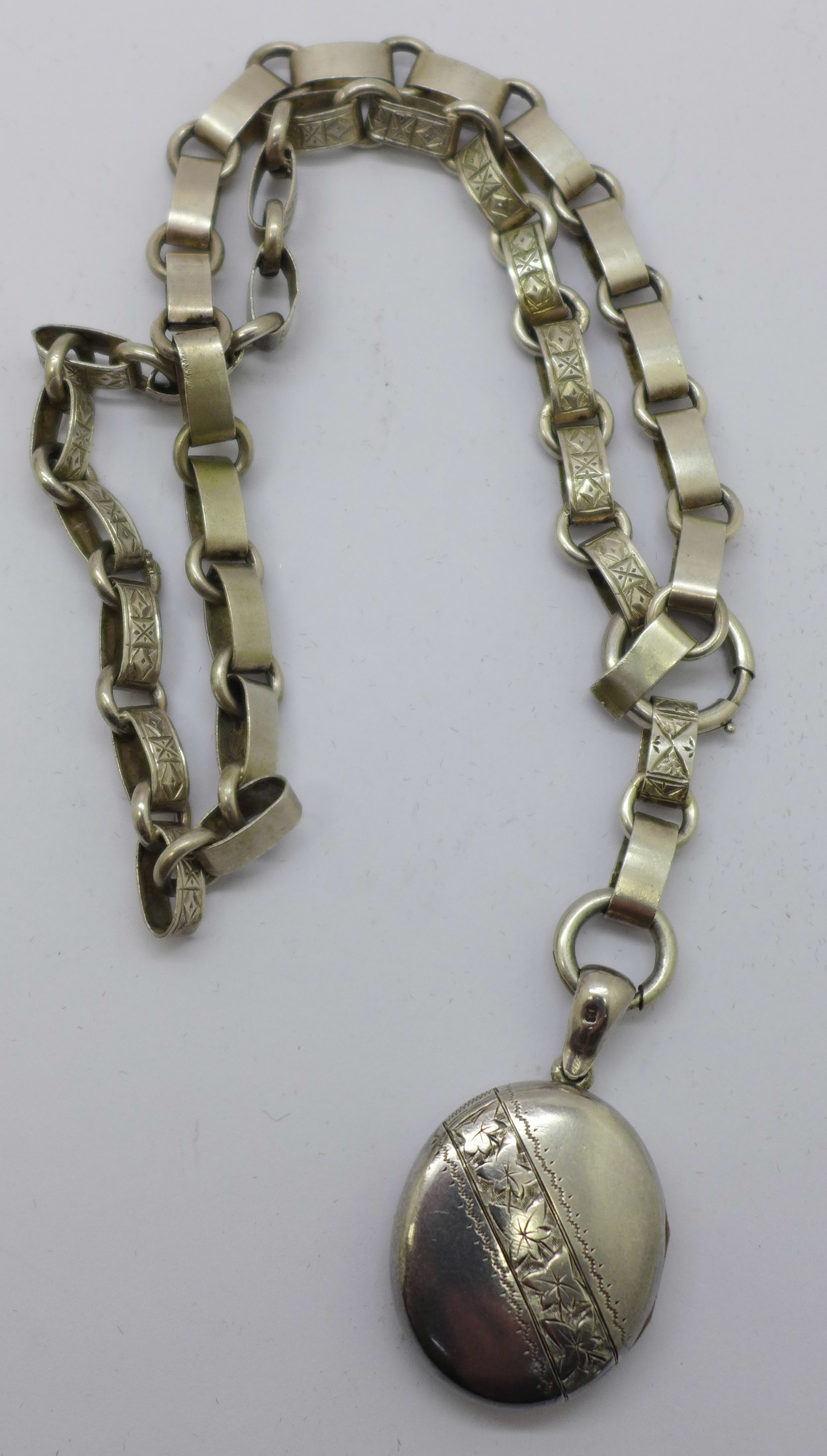 A collection of silver jewellery including a bangle, charm bracelet, locket on chain and marcasite - Image 4 of 4