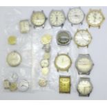 Mechanical wristwatch heads and movements including Garrard and Sekonda