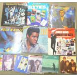 A collection of LP records and 7" singles including Elvis Presley