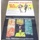 Film posters, The Burglars quad size and How To Steal A Diamond quad size with Robert Redford