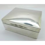 A silver cigarette box, a/f