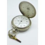 An 800 silver cased Longines pocket watch, with dial marked Djezvedjian & Son, Constantinople