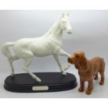 A Royal Doulton figure of a horse, Spirit of Wind and a Beswick cocker spaniel