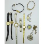 Lady's mechanical wristwatches, Tissot, Rotary, Bulova and Montine, etc.