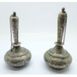 Two Islamic incense flasks