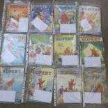 Twelve Rupert Annuals from 1953 to 1979