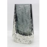 A Whitefriars textured glass coffin vase, designed by Geoffery Baxter, 13cm