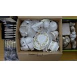 Cased cutlery sets, two china tea sets and a box of mixed china **PLEASE NOTE THIS LOT IS NOT