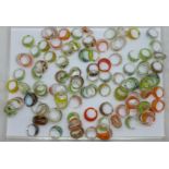 Approximately 100 Murano glass rings