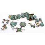 Turquoise set jewellery and buttons
