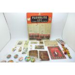 Vintage advertising; badges, catalogues, key rings, leaflets, etc., from 1940's to 1960's