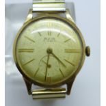 A 9ct gold cased Avia wristwatch
