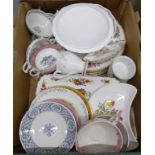 Six Royal Grafton Malvern dinner plates, Enoch Wedgwood soup bowls and saucers and other