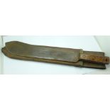 A WWII military issue machete, dated 1942