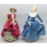 Two Royal Doulton figures, Fragrance and Top O' The Hill