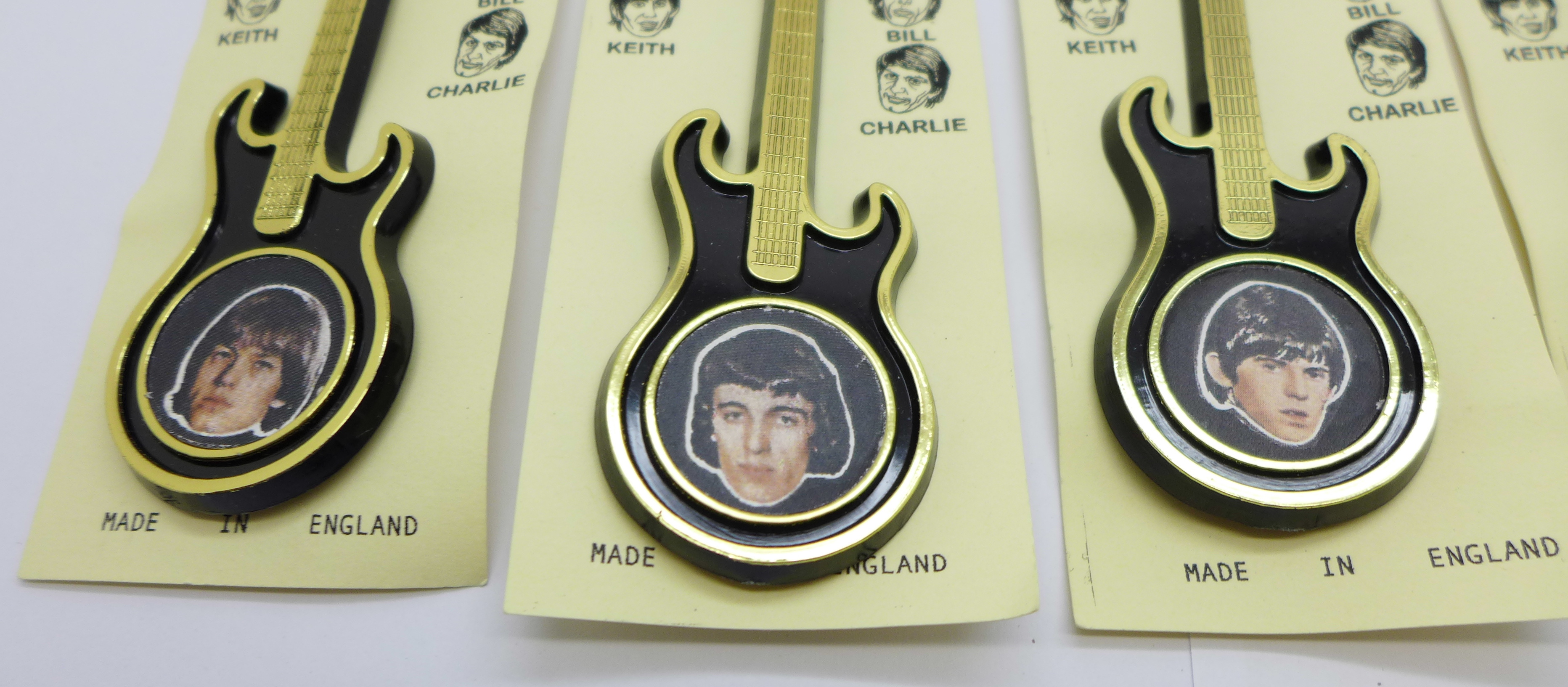 A set of five Rolling Stones guitar brooches on card - Image 3 of 3