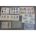 Cigarette cards in albums including Ogdens photos