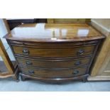 A Regency style inlaid mahogany bow front chest of drawers