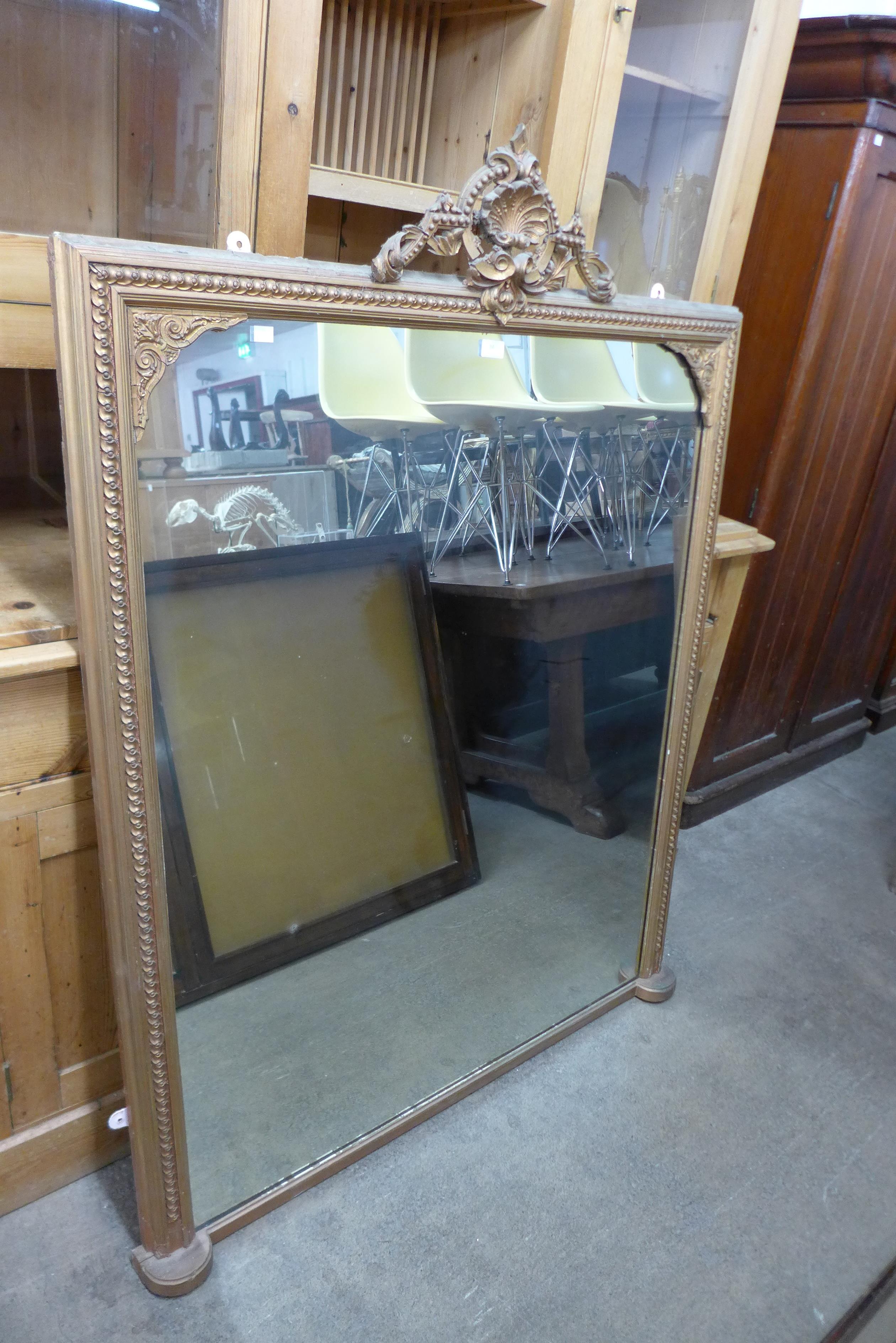 A Victorian gilt gesso framed overmantel mirror