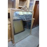 A Victorian gilt gesso framed overmantel mirror