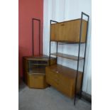 An Avalon teak modular corner room divider