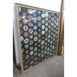 A Victorian patchwork quilt, framed, 128 x 145cms