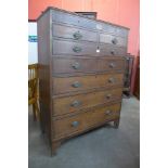 A George III Scottish inlaid oak chest of drawers