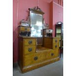 A Victorian oak and walnut dressing table