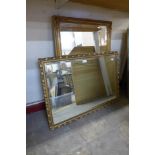 Two gilt framed mirrors