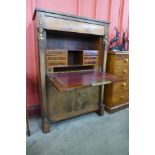 A French Empire Revival mahogany and gilt metal mounted secretaire a abattant