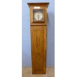 An oak single weight clock, the dial signed Whitehurst, Derby, 117cms h