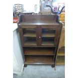 An oak two door bookcase