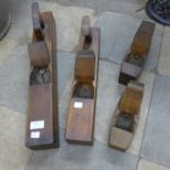 Four woodworking planes