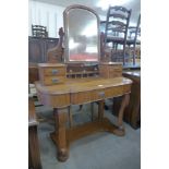 A Victorian walnut dressing table